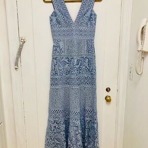 Blue Lace Maxi Dress